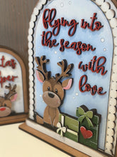 Load image into Gallery viewer, Christmas Reindeer Tall Arch Sign Interchangeable File SVG, TINY, INSERT only Rudolph, Glowforge, Holiday, Tiered Tray LuckyHeartDesignsCo