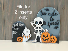 Load image into Gallery viewer, Halloween Tall Arch Sign Interchangeable File SVG, TINY, INSERT only Ghost, Skeleton, Glowforge, Holiday, Tiered Tray LuckyHeartDesignsCo