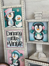 Load image into Gallery viewer, Penguin Cute Winter Interchangeable Leaning Sign File SVG, glowforge, Snowman, Snowmen, Bird, Tiered Tray, LuckyHeartDesignsCo
