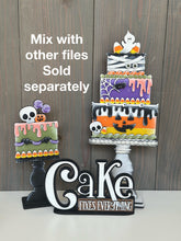 Load image into Gallery viewer, Cake Shelf Sitter Standing Sign File SVG, Cupcake, Mantle decor, Centerpiece, glowforge, LuckyHeartDesignsCo