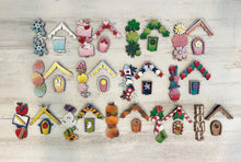 Load image into Gallery viewer, Small Birdhouse Seasonal Holiday Interchangeable File SVG, Glowforge, Christmas, Halloween, Fall, Winter, July, Spring, LuckyHeartDesignsCo