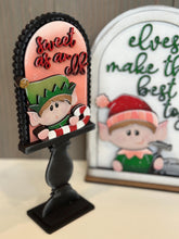 Load image into Gallery viewer, Christmas Elf Tall Arch Sign Interchangeable File SVG, TINY, INSERT only Rudolph, Santa, Glowforge, Holiday, Tiered Tray LuckyHeartDesignsCo