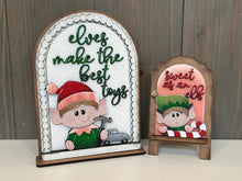 Load image into Gallery viewer, Christmas Elf Tall Arch Sign Interchangeable File SVG, TINY, INSERT only Rudolph, Santa, Glowforge, Holiday, Tiered Tray LuckyHeartDesignsCo