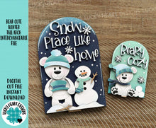 Load image into Gallery viewer, Bear Cute Winter Tall Arch Sign Interchangeable File SVG, TINY, INSERT only Snowmen Snowman Glowforge, Holiday, Tiered LuckyHeartDesignsCo