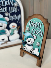 Load image into Gallery viewer, Bear Cute Winter Tall Arch Sign Interchangeable File SVG, TINY, INSERT only Snowmen Snowman Glowforge, Holiday, Tiered LuckyHeartDesignsCo