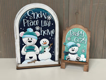 Load image into Gallery viewer, Bear Cute Winter Tall Arch Sign Interchangeable File SVG, TINY, INSERT only Snowmen Snowman Glowforge, Holiday, Tiered LuckyHeartDesignsCo