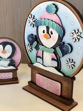 Load image into Gallery viewer, Penguin Cute Winter Snow Globe Interchangeable File SVG, TINY, Glowforge, Snowman, Snowflake, Tiered Tray LuckyHeartDesignsCo