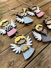 Load image into Gallery viewer, Angels Christmas Ornament File SVG, Religious, Glowforge, Carol, Caroling, LuckyHeartDesignsCo