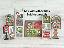 Load image into Gallery viewer, Owl Cute Christmas Tall Arch Sign Interchangeable File SVG, TINY, INSERT only, Santa, Glowforge, Holiday, Tiered Tray LuckyHeartDesignsCo