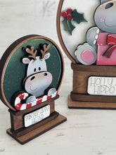 Load image into Gallery viewer, Hippo Cute Christmas Snow Globe Interchangeable File SVG, TINY, Glowforge, Hippopotamus, Santa, Present, Tiered Tray LuckyHeartDesignsCo