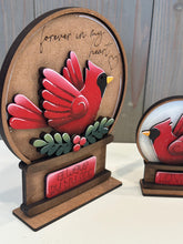 Load image into Gallery viewer, Cardinal Snow Globe Interchangeable File SVG, TINY, Bird, Memorial, Cardinals, Glowforge, Tiered Tray LuckyHeartDesignsCo