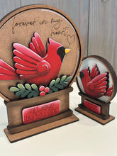 Load image into Gallery viewer, Cardinal Snow Globe Interchangeable File SVG, TINY, Bird, Memorial, Cardinals, Glowforge, Tiered Tray LuckyHeartDesignsCo