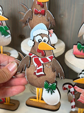 Load image into Gallery viewer, Chicken Christmas Standing File SVG, Farm, Santa, Bird, Funny, Egg, Chickens, Present, Candy Cane Tiered Tray Glowforge, LuckyHeartDesignsCo