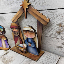 Load image into Gallery viewer, Nativity Standing Christmas Sign File SVG, Jesus, Mary, Three Kings, Religious, Mantle decor, Centerpiece, glowforge, LuckyHeartDesignsC