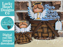 Load image into Gallery viewer, Angels Christmas For The Flower Basket Interchangeable File SVG, TINY Holiday, Carol Jesus Joy, Tiered Tray, Glowforge, LuckyHeartDesignsCo