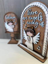 Load image into Gallery viewer, Angel Christmas Tall Arch Sign Interchangeable File SVG, TINY, INSERT only, Religious, Glowforge, Holiday, Tiered Tray LuckyHeartDesignsCo
