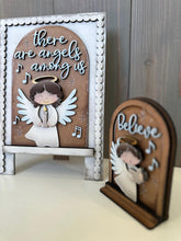 Load image into Gallery viewer, Angel Christmas Tall Arch Sign Interchangeable File SVG, TINY, INSERT only, Religious, Glowforge, Holiday, Tiered Tray LuckyHeartDesignsCo