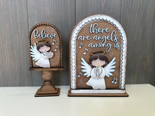 Load image into Gallery viewer, Angel Christmas Tall Arch Sign Interchangeable File SVG, TINY, INSERT only, Religious, Glowforge, Holiday, Tiered Tray LuckyHeartDesignsCo