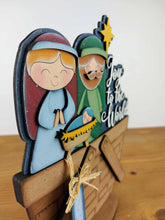 Load image into Gallery viewer, Nativity Christmas Figures For The Flower Basket Interchangeable File SVG, TINY, Jesus Joy, Tiered Tray, Glowforge, LuckyHeartDesignsCo