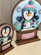 Load image into Gallery viewer, Penguin Cute Winter Snow Globe Interchangeable File SVG, TINY, Glowforge, Snowman, Snowflake, Tiered Tray LuckyHeartDesignsCo