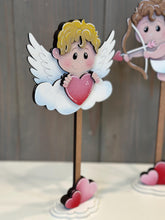 Load image into Gallery viewer, Cupid Standing File SVG, Cupid, Valentine, Clouds, Arrow, Wings, Angel, Love, Hearts, Tiered Tray Glowforge, LuckyHeartDesignsCo