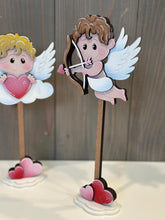 Load image into Gallery viewer, Cupid Standing File SVG, Cupid, Valentine, Clouds, Arrow, Wings, Angel, Love, Hearts, Tiered Tray Glowforge, LuckyHeartDesignsCo