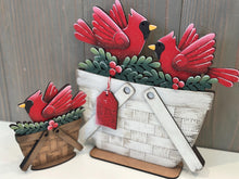 Load image into Gallery viewer, Cardinal Memorial For The Flower Basket Interchangeable File SVG, TINY Holiday, Bird, Cardinals, Tiered Tray, Glowforge, LuckyHeartDesignsCo