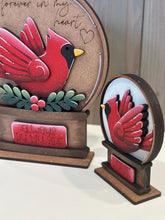 Load image into Gallery viewer, Cardinal Snow Globe Interchangeable File SVG, TINY, Bird, Memorial, Cardinals, Glowforge, Tiered Tray LuckyHeartDesignsCo