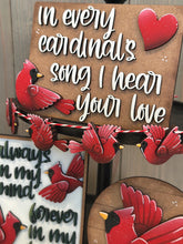 Load image into Gallery viewer, Cardinal Memorial Quick and Easy Tiered Tray File SVG, Christian, Glowforge, Bird, Cardinals, Family, Loved One, Decor, LuckyHeartDesignsCO