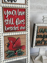 Load image into Gallery viewer, Cardinal Memorial Interchangeable Leaning Sign File SVG, Glowforge, Bird, Cardinals, Holiday, Church, Jesus, Religious, LuckyHeartDesignsCO