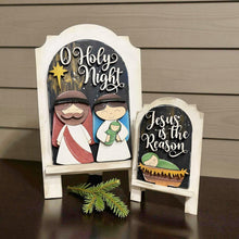 Load image into Gallery viewer, Nativity Christmas Tall Arch Sign Interchangeable File SVG, TINY, INSERT only Religious, Glowforge, Holiday, Tiered Tray LuckyHeartDesignsCo