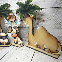 Load image into Gallery viewer, Nativity Add On Standing Christmas Sign File SVG, Shepard, Sheep, Camel, Religious, Mantle decor, Centerpiece, glowforge, LuckyHeartDesignsC