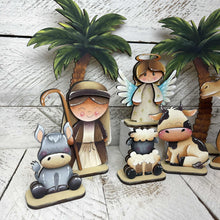 Load image into Gallery viewer, Nativity Add On Standing Christmas Sign File SVG, Shepard, Sheep, Camel, Religious, Mantle decor, Centerpiece, glowforge, LuckyHeartDesignsC