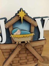 Load image into Gallery viewer, Nativity Christmas Figures For The Flower Basket Interchangeable File SVG, TINY, Jesus Joy, Tiered Tray, Glowforge, LuckyHeartDesignsCo