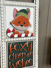 Load image into Gallery viewer, Fox Cute Christmas Interchangeable Leaning Sign File SVG, glowforge Santa, Woodland Reindeer, Elf, Tiered Tray, LuckyHeartDesignsCo