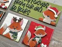 Load image into Gallery viewer, Fox Cute Christmas Interchangeable Leaning Sign File SVG, glowforge Santa, Woodland Reindeer, Elf, Tiered Tray, LuckyHeartDesignsCo
