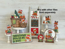 Load image into Gallery viewer, Fox Cute Christmas Interchangeable Leaning Sign File SVG, glowforge Santa, Woodland Reindeer, Elf, Tiered Tray, LuckyHeartDesignsCo