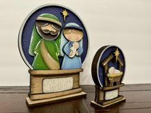 Load image into Gallery viewer, Nativity Jesus Christmas Snow Globe Interchangeable File SVG, TINY, Glowforge, Mary, Holy Night, Tiered Tray LuckyHeartDesignsCo