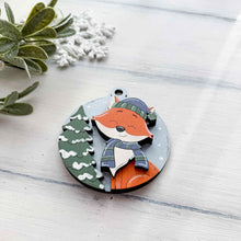 Load image into Gallery viewer, Fox Winter Christmas Ornament File SVG, Glowforge, Woodland, Animal, Zoo, Forest, Farm, LuckyHeartDesignsCo