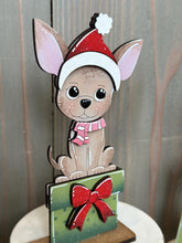 Load image into Gallery viewer, Dog Puppy Christmas Standing Set File SVG, Elf, Sweater, Santa, Holiday, Tree, Chihuahua Tiered Tray Glowforge, LuckyHeartDesignsCo