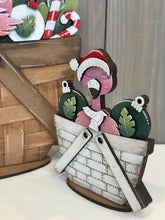 Load image into Gallery viewer, Flamingo Christmas For The Flower Basket Interchangeable File SVG, TINY and Original, Beach, Palm Tree Glowforge, LuckyHeartDesignsCo