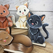 Load image into Gallery viewer, Cat Kitten Standing Set File SVG, Pet, Tiered Tray Glowforge, LuckyHeartDesignsCo