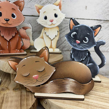 Load image into Gallery viewer, Cat Kitten Standing Set File SVG, Pet, Tiered Tray Glowforge, LuckyHeartDesignsCo
