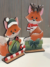 Load image into Gallery viewer, Fox Cute Christmas Standing Set File SVG, Elf, Sweater, Santa, Holiday, Tree, Ornament, Woodland, Tiered Tray Glowforge, LuckyHeartDesignsCo