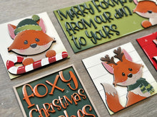 Load image into Gallery viewer, Fox Cute Christmas Interchangeable Leaning Sign File SVG, glowforge Santa, Woodland Reindeer, Elf, Tiered Tray, LuckyHeartDesignsCo