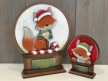 Load image into Gallery viewer, Fox Christmas Snow Globe Interchangeable File SVG, TINY, Woodland, Reindeer, Rudolph, Glowforge, Santa, Tiered Tray LuckyHeartDesignsCo
