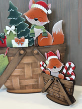 Load image into Gallery viewer, Fox Christmas For The Flower Basket Interchangeable File SVG, TINY Santa Candy Cane Presents Tiered Tray, Glowforge, LuckyHeartDesignsCo