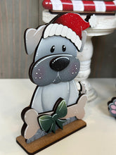 Load image into Gallery viewer, Dog Puppy Christmas Standing Set File SVG, Elf, Sweater, Santa, Holiday, Tree, Chihuahua Tiered Tray Glowforge, LuckyHeartDesignsCo