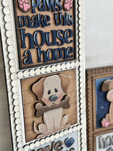 Load image into Gallery viewer, Dog Home Interchangeable Leaning Sign File SVG, Puppy Tiered Tray Glowforge, Chihuahua, Lab, LuckyHeartDesignsCo