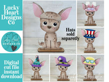 Load image into Gallery viewer, Chihuahua Dog Animal Hats Interchangeable MINI File SVG, Seasonal Leaning sign, Holiday, Pet, Tiered Tray Glowforge, LuckyHeartDesignsCo